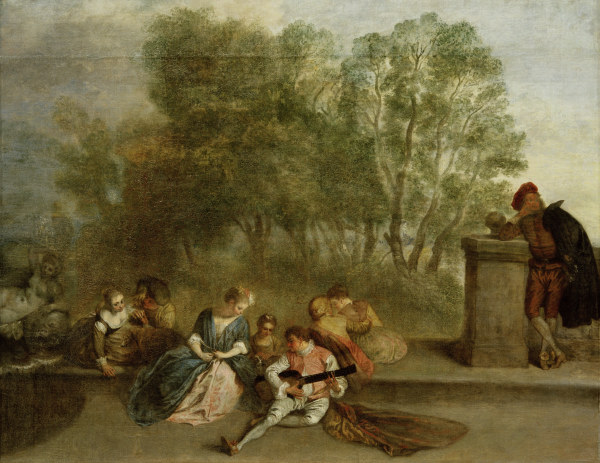 A.Watteau, Belustigung im Freien od Jean-Antoine Watteau