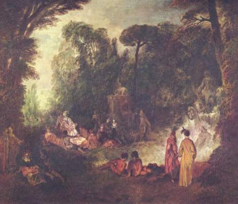Feast in the park od Jean-Antoine Watteau