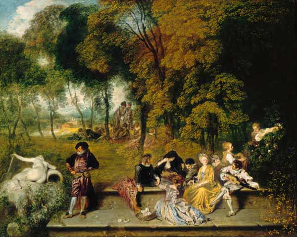 Reunion en plein air od Jean-Antoine Watteau