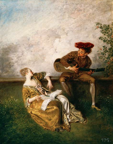 Watteau / The Singing Lesson / c.1717/8 od Jean-Antoine Watteau