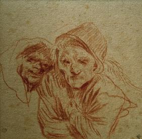 A.Watteau, Zwei grimassierende Alte