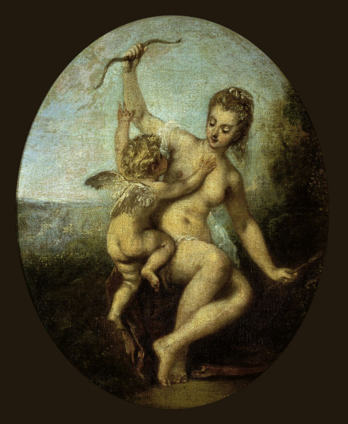 Watteau / Venus disarms Amor od Jean-Antoine Watteau