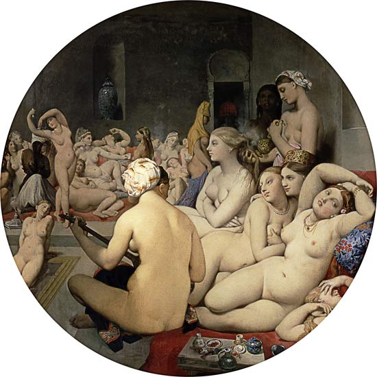 The Turkish bath (Tondo) od Jean Auguste Dominique Ingres