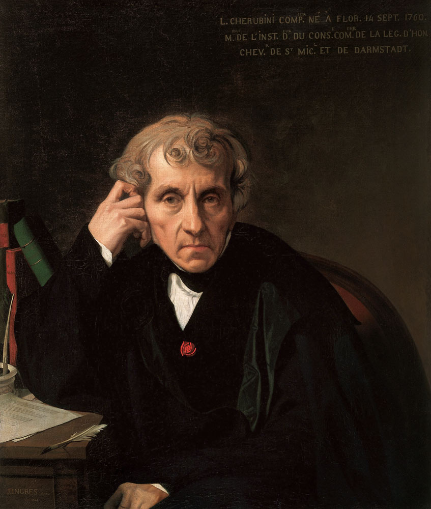 Portrait of the composer Luigi Cherubini (1760-1842) od Jean Auguste Dominique Ingres