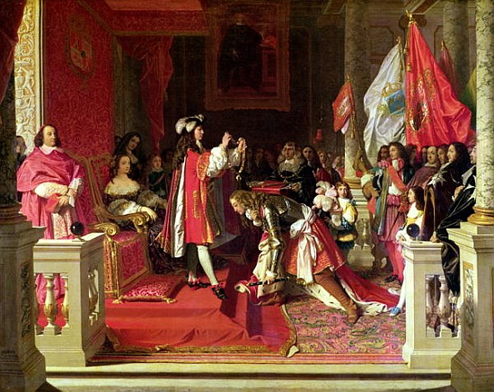 King Philip V (1683-1746) of Spain Making Marshal James Fitzjames (1670-1734) Duke of Berwick a Cava od Jean Auguste Dominique Ingres