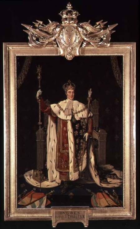 Portrait of Charles X (1757-1836) in Coronation Robes od Jean Auguste Dominique Ingres