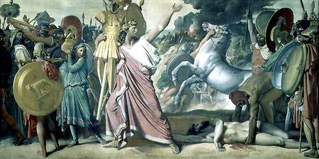 Romulus, conqueror of Acron, taking his booty to the Temple of Jupiter od Jean Auguste Dominique Ingres