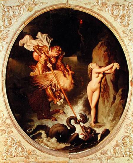 Ruggiero Rescuing Angelica od Jean Auguste Dominique Ingres