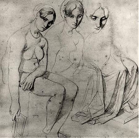 Study for Francesca da Rimini od Jean Auguste Dominique Ingres