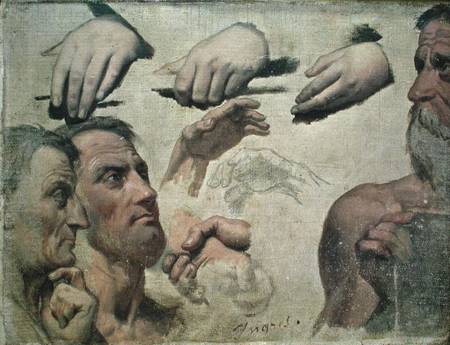 Study of Heads and Hands for the Apotheosis of Homer od Jean Auguste Dominique Ingres