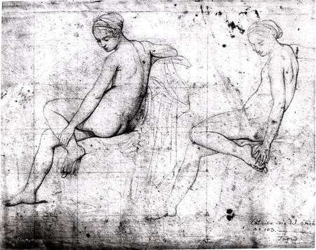 Study for the Turkish Bath od Jean Auguste Dominique Ingres