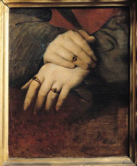 Study of a Woman's Hands, after the portrait of Maddalena Doni by Raphael od Jean Auguste Dominique Ingres