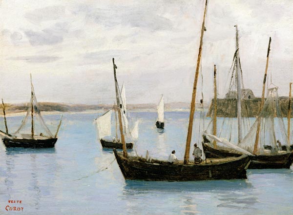 Granville, Fishing Boats od Jean-Babtiste-Camille Corot