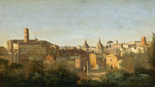 The Forum seen from the Farnese Gardens, Rome od Jean-Babtiste-Camille Corot