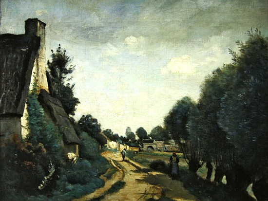 A Road Near Arras, or Cottages, c.1842 od Jean-Babtiste-Camille Corot