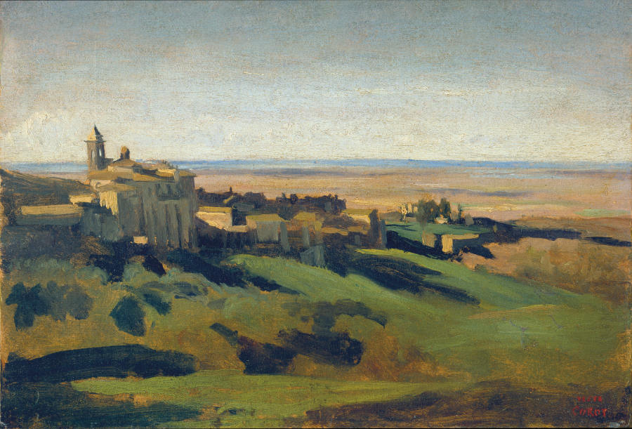 View of Marino in the Alban Mountains in the Early Morning od Jean-Babtiste-Camille Corot