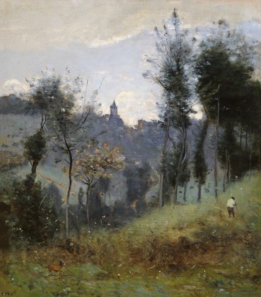 Canteleu near Rouen od Jean-Babtiste-Camille Corot