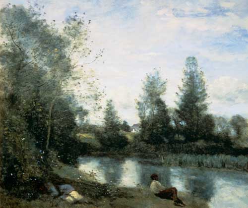 On the river shore od Jean-Babtiste-Camille Corot