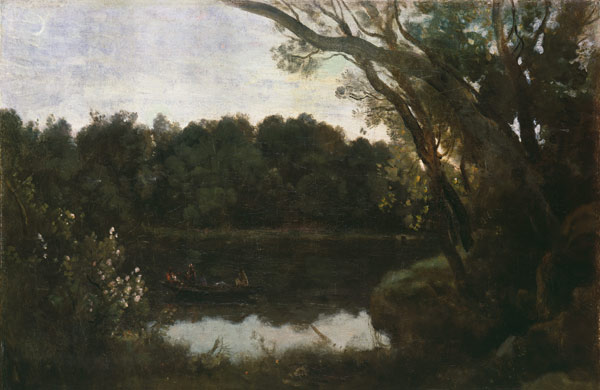 Der Teich von Ville d'Avray am Abend od Jean-Babtiste-Camille Corot