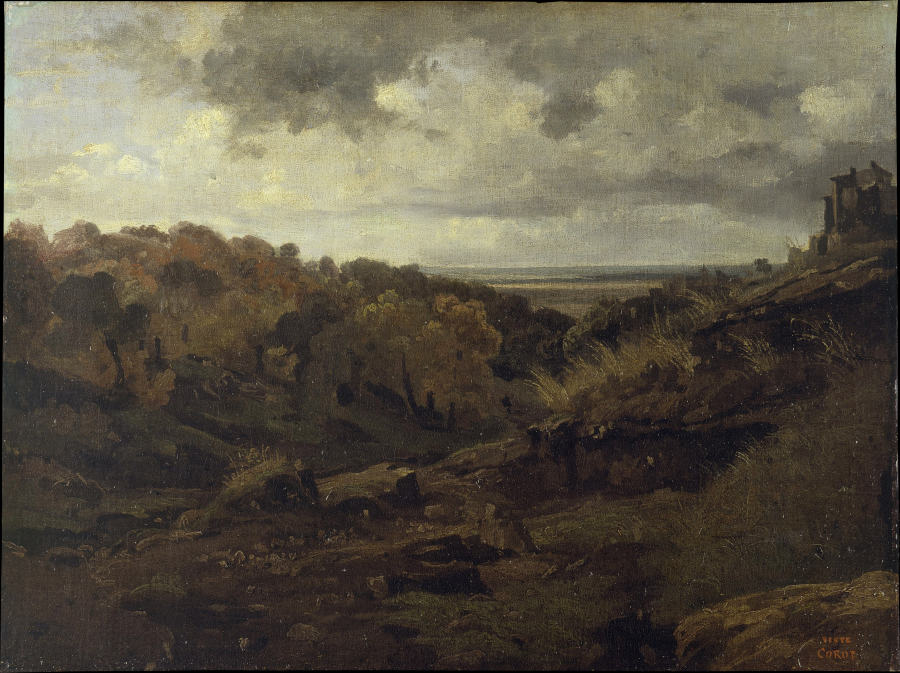 Italian Landscape near Marino in Autumn od Jean-Babtiste-Camille Corot
