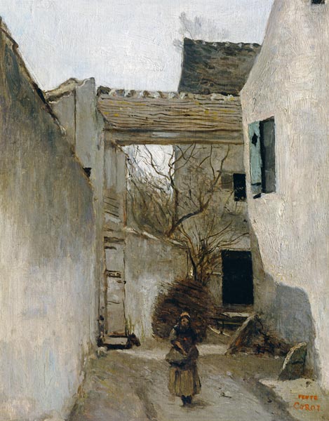 Ecouen, Corner of the Village od Jean-Babtiste-Camille Corot