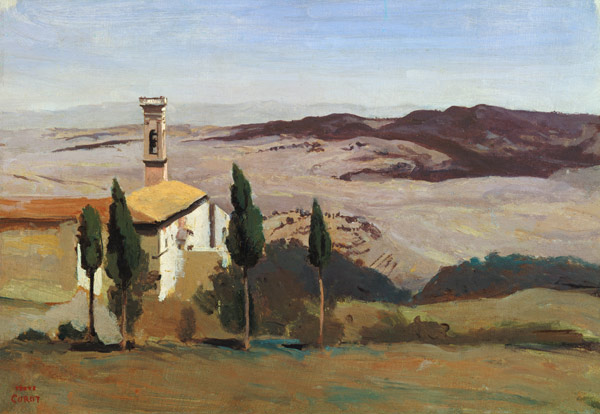 Volterra, Church and Bell Tower od Jean-Babtiste-Camille Corot