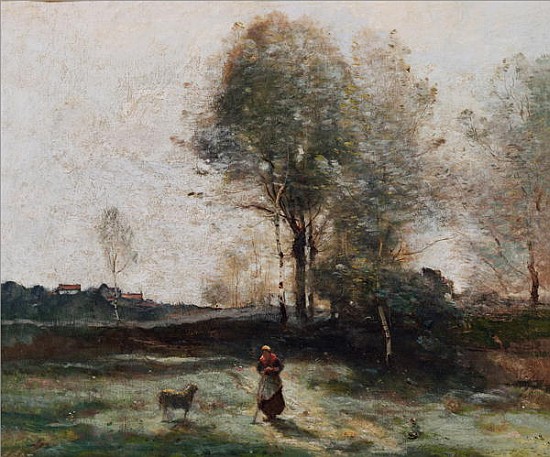 Landscape or, Morning in the Field od Jean-Babtiste-Camille Corot