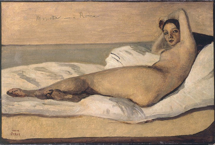 Marietta (The Roman Odalisque) od Jean-Babtiste-Camille Corot