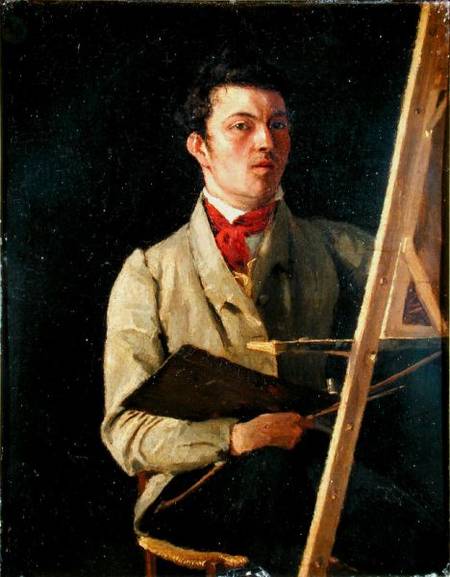 Self Portrait, Sitting next to an Easel od Jean-Babtiste-Camille Corot