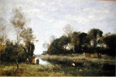 Souvenir of the Bresle at Incheville od Jean-Babtiste-Camille Corot