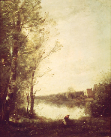 Teich in Ville D´Avray od Jean-Babtiste-Camille Corot