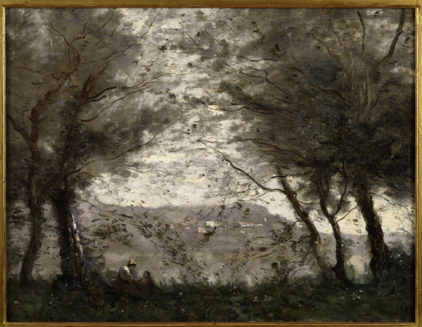 Pond of Ville dAvray od Jean-Babtiste-Camille Corot