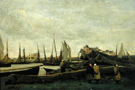 Treport - A Quay od Jean-Babtiste-Camille Corot