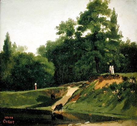 Villa d'Avray - Banks of the Stream near the Corot Property od Jean-Babtiste-Camille Corot
