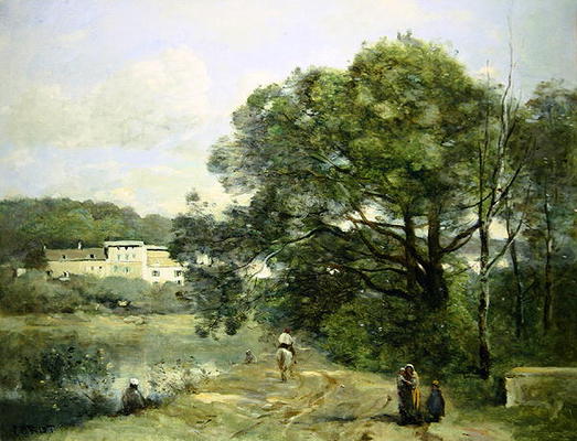 Ville d'Avray (oil on canvas) od Jean-Babtiste-Camille Corot