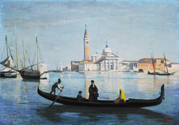 Grandee, Venice, travel around on the Canale od Jean-Babtiste-Camille Corot
