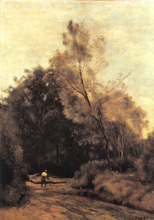 Way at the edge of the forest at Vimoutiers od Jean-Babtiste-Camille Corot