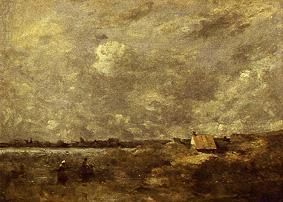 Under overcast sky od Jean-Babtiste-Camille Corot