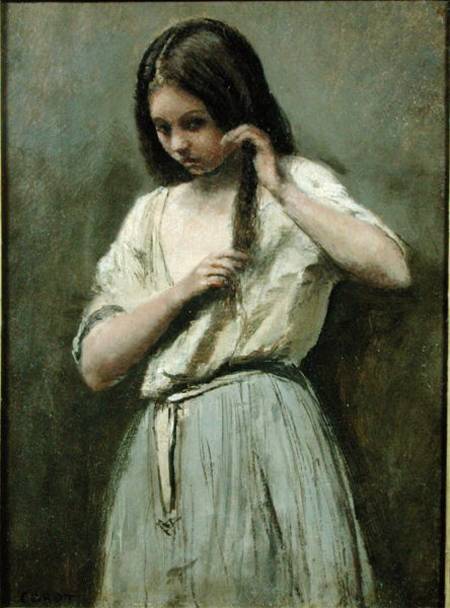 Young Girl at her Toilet od Jean-Babtiste-Camille Corot