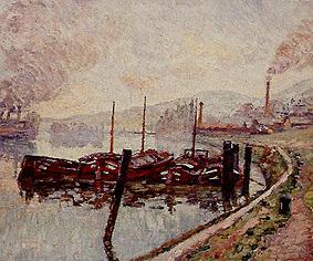 Resting river small boats od Jean-Baptiste Armand Guillaumin