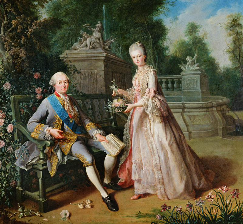 Louis-Jean-Marie de Bourbon, Duke of Penthievre (1725-93) with his daughter Louise-Adelaide (1753-18 od Jean-Baptiste Charpentier d. Ä.