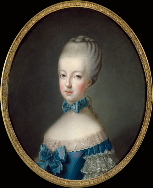 Portrait of Marie-Antoinette de Habsbourg-Lorraine (1750-93) after the painting by Joseph Ducreux (1 od Jean-Baptiste Charpentier d. Ä.