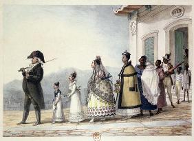 A Government Employee Leaving Home with his Family and Servants, from 'Voyage Pittoresque et Histori