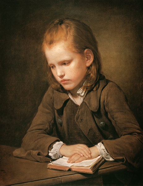 boy with schoolbook od Jean Baptiste Greuze