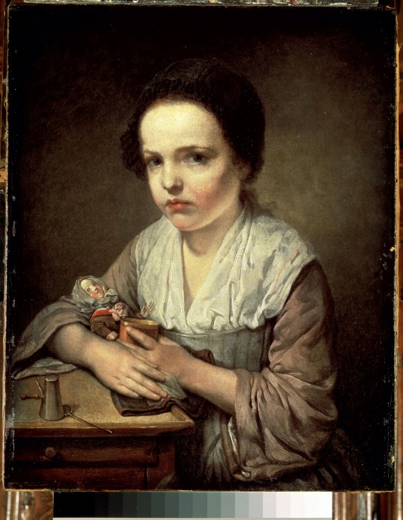Girl with Doll od Jean Baptiste Greuze