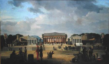 View of the Grand Theatre Constructed in the Place de la Concorde for the Fete de la Paix od Jean-Baptiste-Louis Cazin