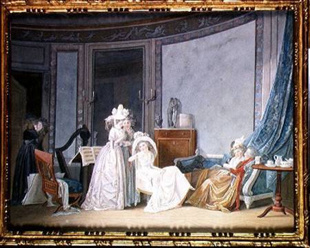 Meeting in a Salon od Jean Baptiste Mallet
