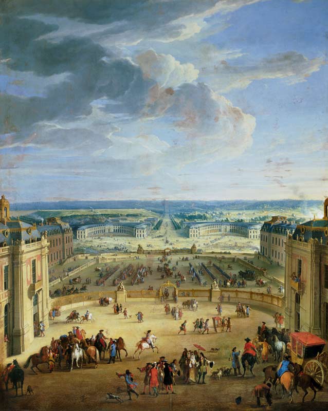 Perspective View from the Chateau of Versailles of the Place d'Armes and the Stables od Jean-Baptiste Martin