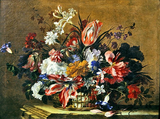 Basket of flowers od Jean-Baptiste Monnoyer