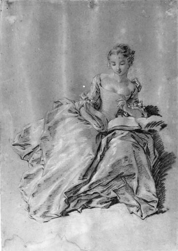 Femme assise et lisant od Jean Baptiste Oudry